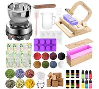 Soap Making Supplies Kit- Upgraded Soap Base Melter Pot, Soap Cutters, Silicone Soap Molds Loaf Bar Rectangle, 6 Fragrances & More, Homemade DIY Craft Kit for Adults Beginners (Professional Kit)
