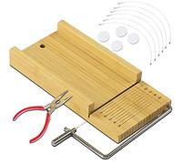 Soap Mould Set, Adjustable Bamboo Soap Cutter, DIY Adjustable Soap Moulds Set with Needle-Nose Pliers + 3 Replacement Wires