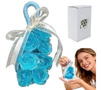 Soap on a rope men, women, Rose Soap, Christmas personalized handmade crystal grape soap Aromatic BarSoap for Bath and Hand Washing Child Gentle Cleansing (Blue)