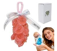 Soap on a rope men, women, Rose Soap, Christmas personalized handmade crystal grape soap Aromatic BarSoap for Bath and Hand Washing Child Gentle Cleansing (Red)