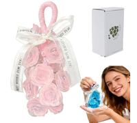 Soap on a rope men, women, Rose Soap, Christmas personalized handmade crystal grape soap Aromatic BarSoap for Bath and Hand Washing Child Gentle Cleansing (Light pink)