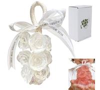 Soap on a rope men, women, Rose Soap, Gift Box Christmas personalized handmade crystal grape soap Aromatic BarSoap for Bath and Hand Washing Child Gentle Cleansing (White)