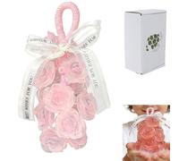 Soap on a rope men, women, Rose Soap, Gift Box Christmas personalized handmade crystal grape soap Aromatic BarSoap for Bath and Hand Washing Child Gentle Cleansing (Light pink)
