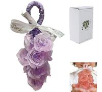 Soap on a rope men, women, Rose Soap, Gift Box Christmas personalized handmade crystal grape soap Aromatic BarSoap for Bath and Hand Washing Child Gentle Cleansing (Purple)