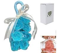 Soap on a rope men, women, Rose Soap, Gift Box Christmas personalized handmade crystal grape soap Aromatic BarSoap for Bath and Hand Washing Child Gentle Cleansing (Blue)
