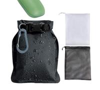 Soap Pouch,Body Wash Soap Storage Bag with Mesh Net, Leak-Proof Gym Bathing Accessories for Packaging Vacation Camping Swimming Holiday Travel Daily Skin Care, Black, Refer to description, Unisex