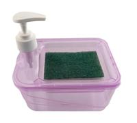 Soap Pump & Sponge Holder - 2 in 1 Dish Soap Dispenser, Manual Press Countertop Sink Organizer, Multifunctional ABS Scrubber Tray