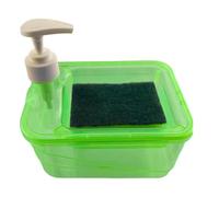 Soap Pump & Sponge Holder - 2 in 1 Dish Soap Dispenser, Manual Press Countertop Sink Organizer, Multifunctional ABS Scrubber Tray