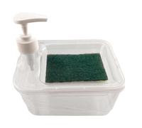 Soap Pump & Sponge Holder - 2 in 1 Dish Soap Dispenser, Manual Press Countertop Sink Organizer, Multifunctional ABS Scrubber Tray