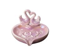 Soap Rack Ceramic Swan Heart-shaped Soap Dish Household Holder Wedding Decoration Bathroom Accessories Countertop(Pink)