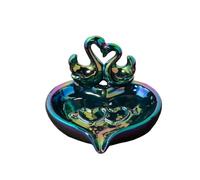 Soap Rack Ceramic Swan Heart-shaped Soap Dish Household Holder Wedding Decoration Bathroom Accessories Countertop(Green)