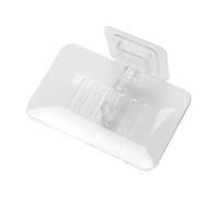 Soap Rack No Drilling Wall Mounted Double Layer Holder Sponge Dish Bathroom Accessories Dishes Self Adhesive(White)