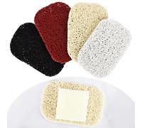 Soap Saver Pads 4 Pcs Non-Slip Soap Holder Pad Self Draining Soap Bar Holder Pads Assortment Kit Soap Saver for Shower Kitchen Bathroom Travel Hotel 4 Colors