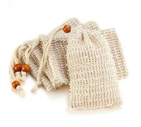 Soap saver pouch,Natural Sisal exfoliating Soap mesh Bag Loofah Holder Pouch for Shower (4 Pack)