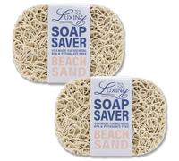 Soap Savers for Bar Soap, American Made by Luxiny, Lifts Soap in Soap Dishes & Shower Soap Holders -Handmade Soap Lasts Longer -Made from Plant Based Materials (Sand - 2 Pack)
