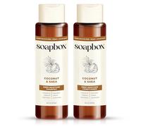 Soapbox Shampoo and Conditioner Set with Coconut Oil, Jojoba Oil, Aloe and Shea Butter to Moisturize and Nourish for All Hair Types, 16 Ounces Each (Pack of 2)