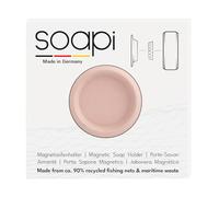 Soapi - Super Strong Magnetic Soap Holder - Wall Mounted Soap Holder - No Drilling Required - Sustainable - Made From Recycled Fishing Nets - Peach