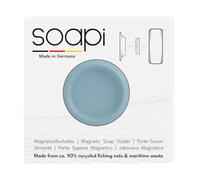 Soapi - Super Strong Magnetic Soap Holder - Wall Mounted Soap Holder - No Drilling Required - Sustainable - Made From Recycled Fishing Nets - Blue