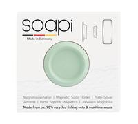 Soapi - Super Strong Magnetic Soap Holder - Wall Mounted Soap Holder - No Drilling Required - Sustainable - Made From Recycled Fishing Nets - Mint