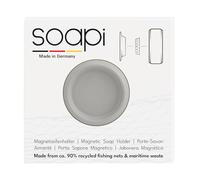Soapi - Super Strong Magnetic Soap Holder - Wall Mounted Soap Holder - No Drilling Required - Sustainable - Made From Recycled Fishing Nets - Grey