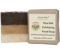 SOAPS4ME Rice Milk Exfoliating Facial Natural Soap | Handmade | Shea Butter | Rice powder | Orange peel powder | Lemon and Cinnamon Essential Oils