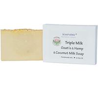 SOAPS4ME Triple Milk Handmade Natural Soap | Goat's Milk | Hemp Milk | Coconut Milk | Cocoa Butter | Aloe Vera | Lemongrass, Tamarind, Red Mandarin Essential Oils