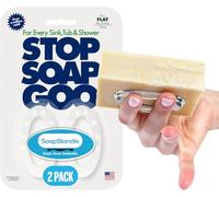 SoapStandle Bar Soap Gripper No Goo or Mess Soap Holder for Bath and Showers - Made from Post-Consumer Plastic, Handy, 2-Pack, Clear