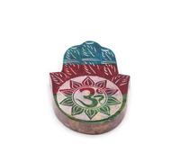 Soapstone Hamsa Incense Holder With Om Symbol - Hand Carved & Decorative