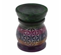 Soapstone Oil Burner 10cm Flower of Life Five Colours Oil Burner