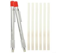 Soapstone Pen for Welding and Metalworking - Refillable Talc Marking Tool with 2 Pens + 6 Refills, for Durable Industrial Stone Pencil for Construct