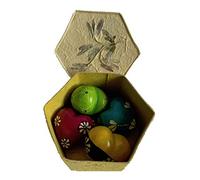 Soapstone Set of 4 Coloured Love Hearts in a banana leaf box - Fair Trade and hand crafted in Kenya