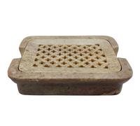 Soapstone Soap Dish Handicraft Bathroom Accessories decor Hand Beautifully Flowers Carving Marble Soap Dish Polished Shiny Soapstone Dish Holder Crafted Bathroom Accessory (Rectangle Shape)