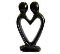 Soapstone Two Hearts in One Ornament in Black - Fair Trade and hand crafted in Kenya