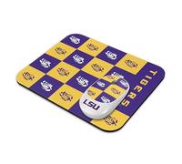 SOAR Collegiate Wireless Mouse and Mouse Pad- Checkered, LSU Tigers
