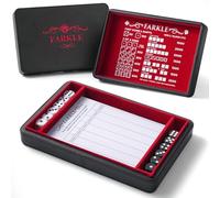 Soar Forge Deluxe Farkle Dice Tray and Storage - Elegant Faux Leather Travel Case with Score Sheets, 2 Sets of Dice & Velvet Lined Rolling Arena for Many Classic Games (Crimson Red)