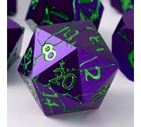 Soar Forge Metal Dice for DND and RPG Gaming - Pharaoh Ruins Purple with Green Cracks - Polyhedral Dice Set Compatible with RPG, D&D, Dungeons and Dragons and More