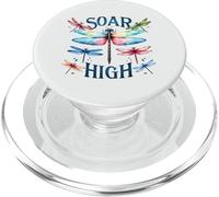 Soar High Colorful Dragonfly Watercolor Insect Design PopSockets PopGrip for MagSafe