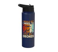 Soar High with Drone Mastery Fun Flying Design Stainless Steel Insulated Water Bottle