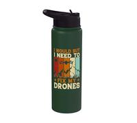 Soar High with Drone Mastery Fun Flying Design Stainless Steel Insulated Water Bottle
