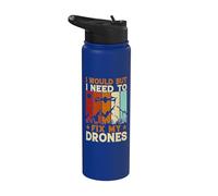 Soar High with Drone Mastery Fun Flying Design Stainless Steel Insulated Water Bottle
