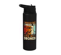 Soar High with Drone Mastery Fun Flying Design Stainless Steel Insulated Water Bottle