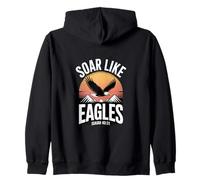 Soar Like Eagles Isaiah 40:31 Christian Bible Verse Zip Hoodie