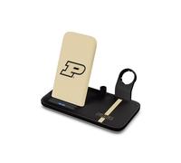 SOAR NCAA 4-in-1 Wireless Charging Docking Station: Fast Charge for iPhone, Apple Watch, Air Pods & Apple Pencil, Purdue Boilermakers