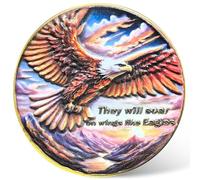 Soar On Wings Like Eagles Challenge Coin - Isaiah 40:31 Bible Verse, Motivational Religious Gift for Strength and Faith
