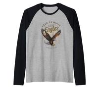 Soar on Wings Like Eagles Isaiah 40:31 Eagle Design Raglan Baseball Tee