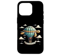 Soar The Slow Skies Turtle Whimsical Hot Air Balloon Design Case for iPhone 16 Pro