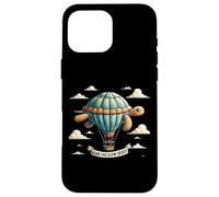 Soar The Slow Skies Turtle Whimsical Hot Air Balloon Design Case for iPhone 16 Pro Max
