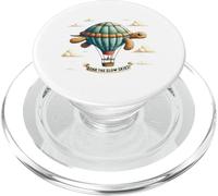 Soar The Slow Skies Turtle Whimsical Hot Air Balloon Design PopSockets PopGrip for MagSafe
