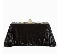 SoarDream Black Sequin Tablecloth 60x102 Inch Sequence Tablecloth Sequin Fabric Wedding Birthday Party Graduation Meeting Events Halloween Table Decorations