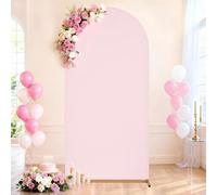 SoarDream Pink Arch Backdrop Cover Spandex Fitted 5FT Pink Wedding Arch Covers Balloon Round Top Chiara Arch Backdrop Fabric for Bridal Shower Wedding Birthday Party Stage Decoations